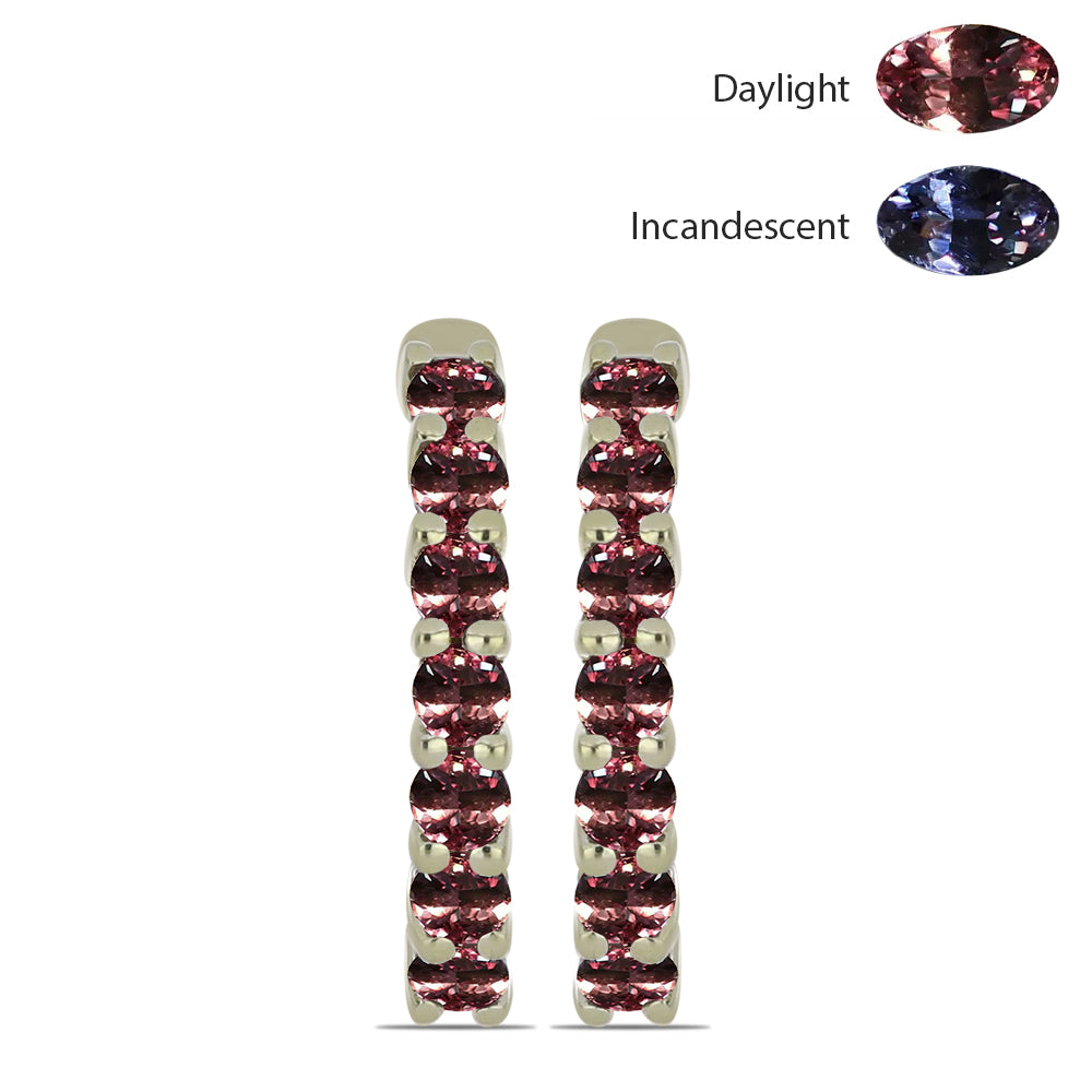 Arannyal Bevont Ezüst Fülbevaló Tsivory Színváltós Gránáttal