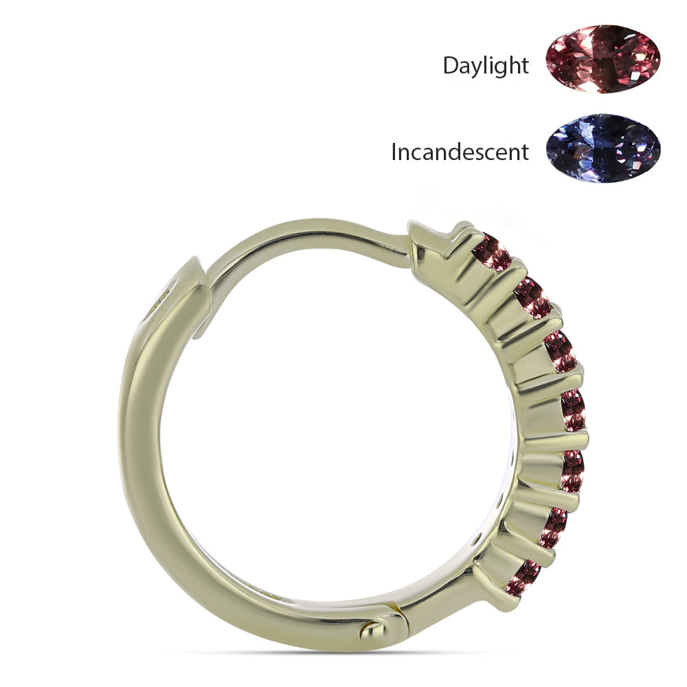 Arannyal Bevont Ezüst Fülbevaló Tsivory Színváltós Gránáttal 2 