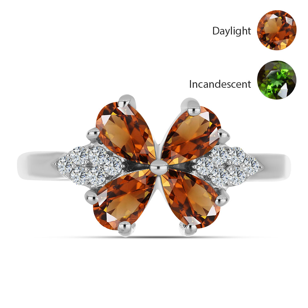 Ezüst Gyűrű Minősített laboratóriumban előállított Anatóliai Zultanit-tal és Fehér Topázzal 1 