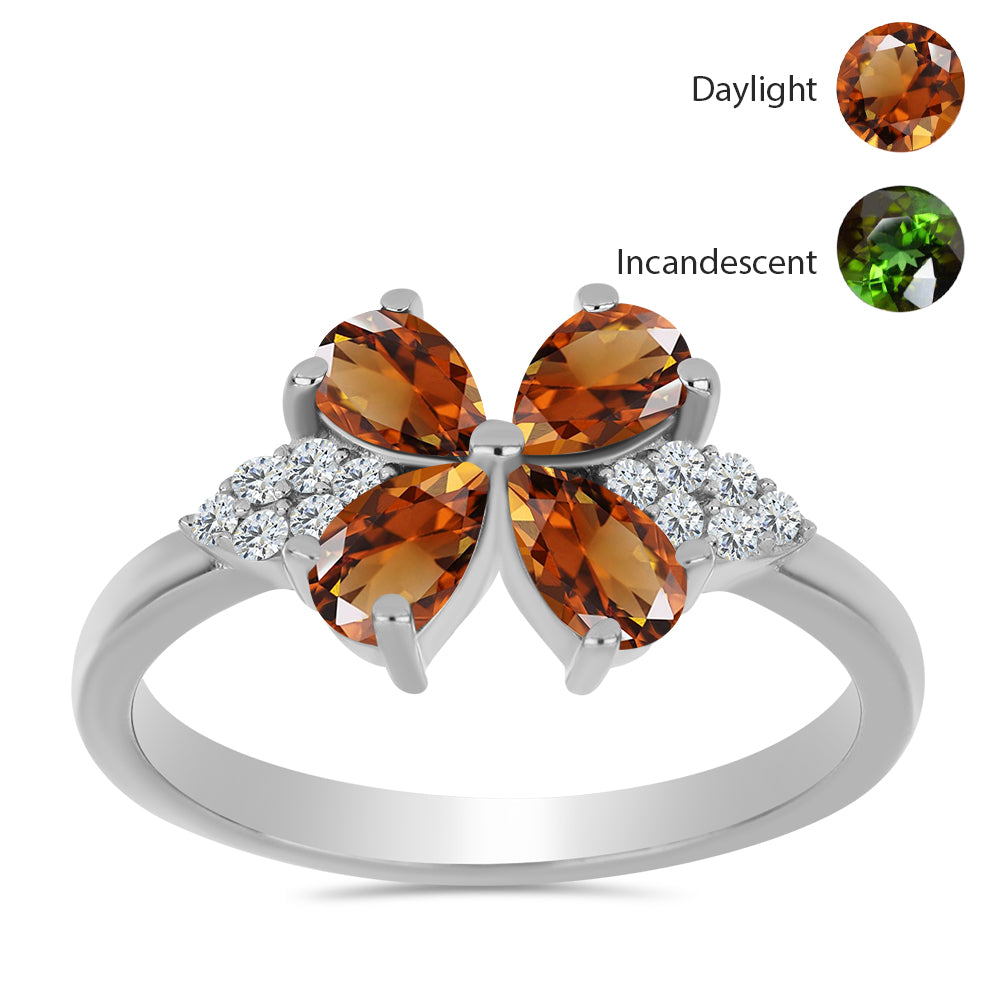 Ezüst Gyűrű Minősített laboratóriumban előállított Anatóliai Zultanit-tal és Fehér Topázzal 3 