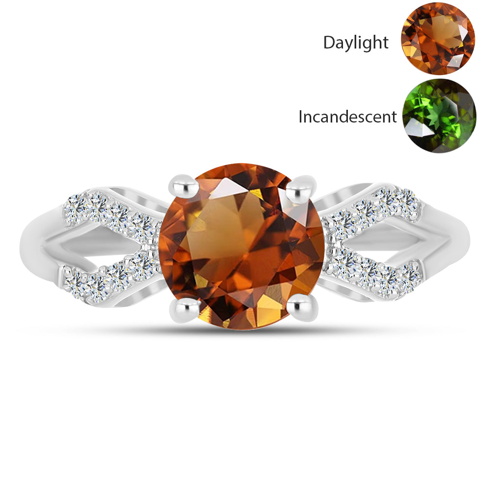 Ezüst Gyűrű Minősített laboratóriumban előállított Anatóliai Zultanit-tal és Fehér Topázzal 1 