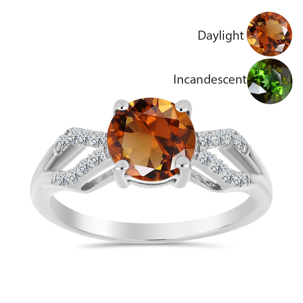 Ezüst Gyűrű Minősített laboratóriumban előállított Anatóliai Zultanit-tal és Fehér Topázzal 3 