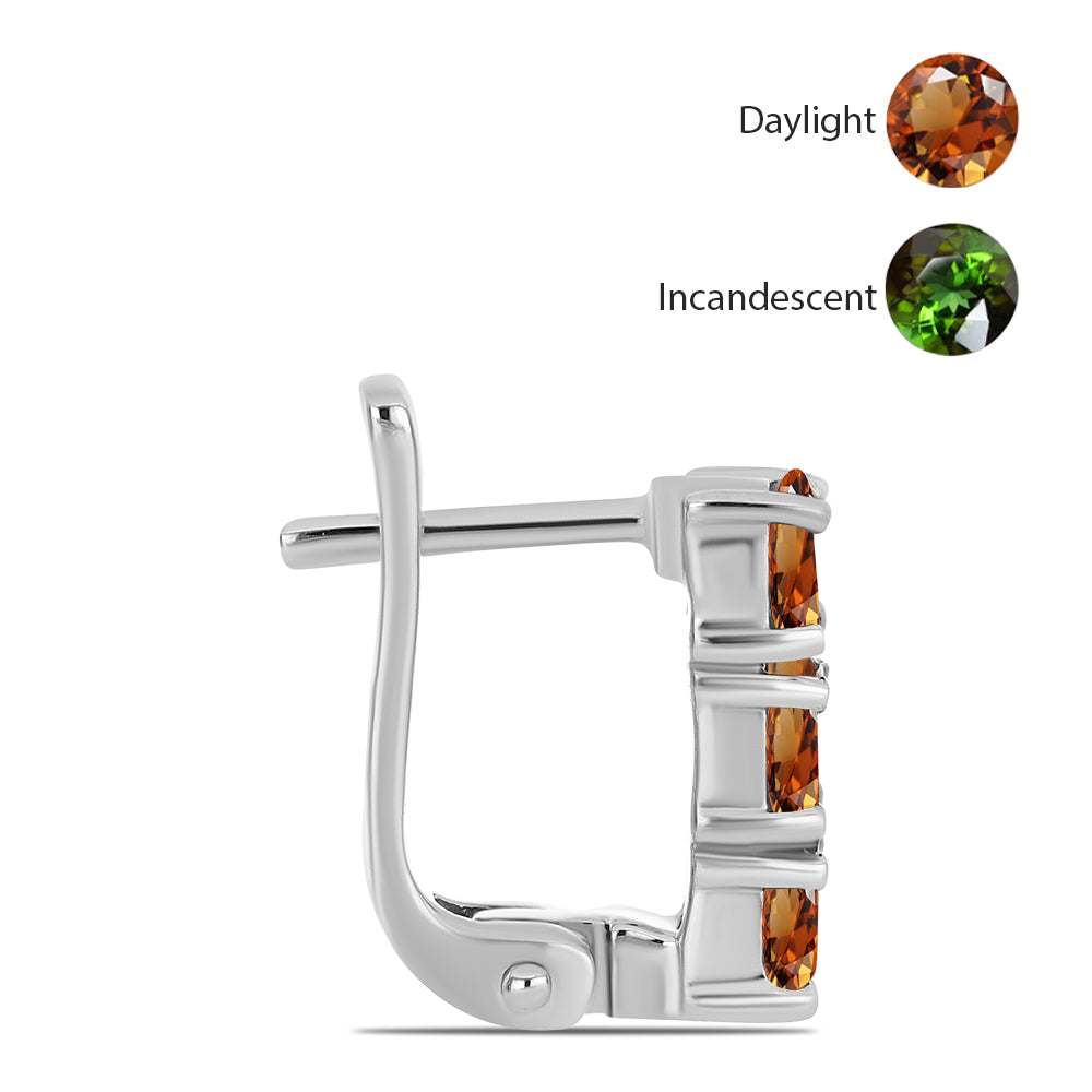 Ezüst Fülbevaló Minősített laboratóriumban előállított Anatóliai Zultanit-tal 2 