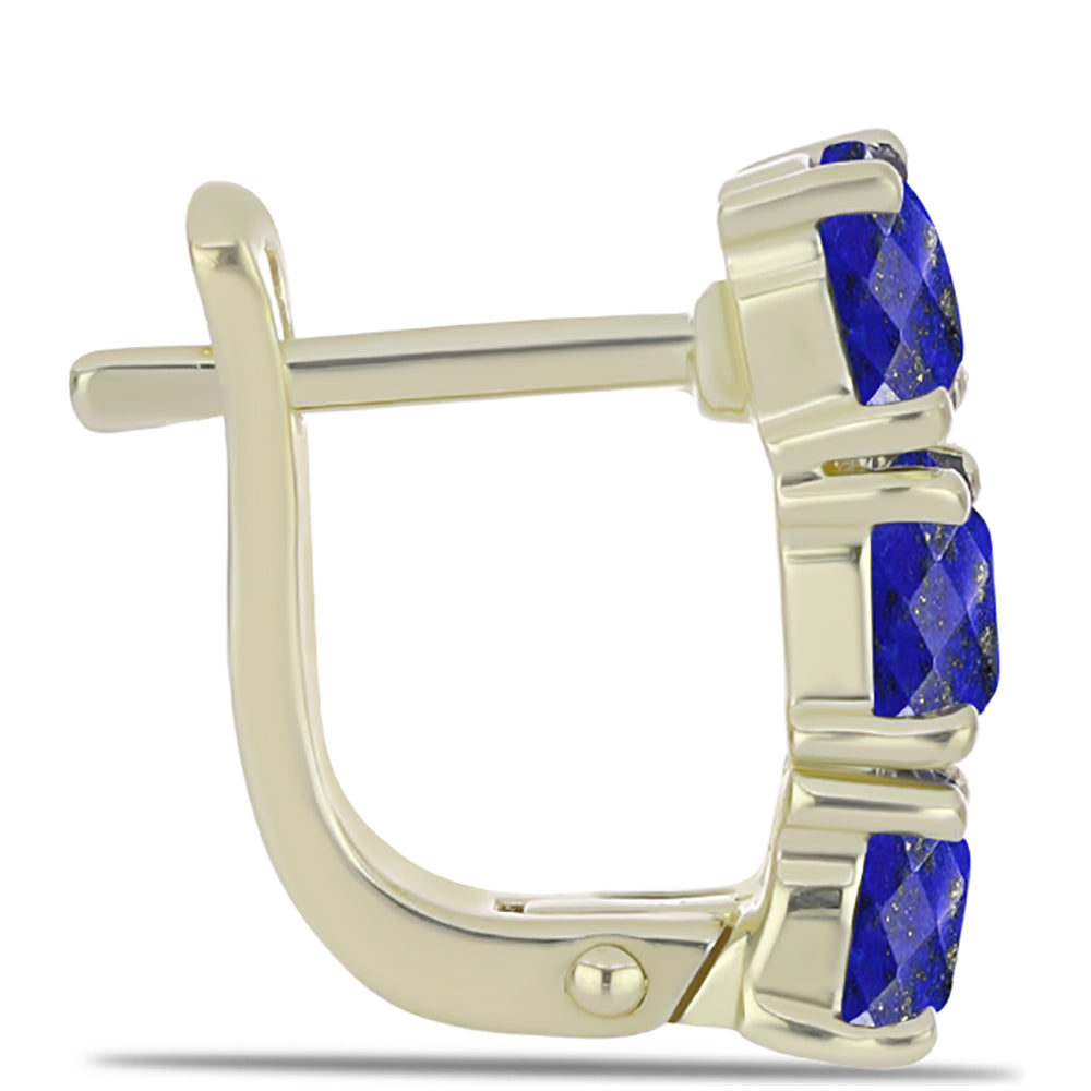 Arannyal Bevont Ezüst Fülbevaló Lapisz Lazulival 2 