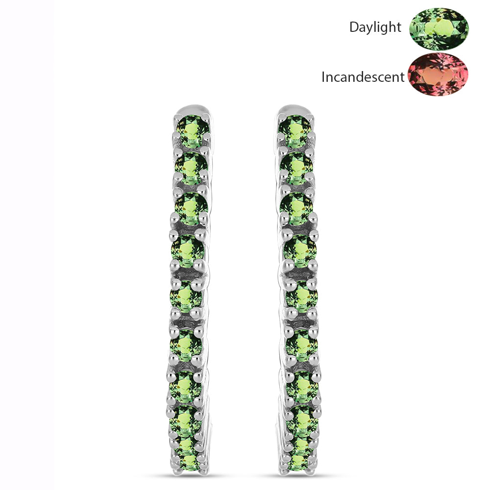 Ezüst Fülbevaló Természetes Alexandrittal 1 