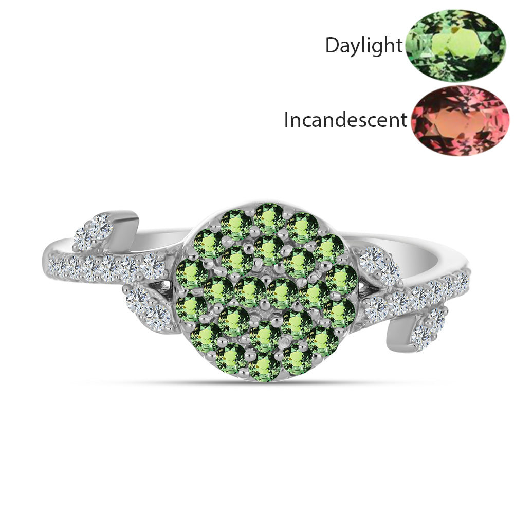 Ezüst Gyűrű Természetes Alexandrittal és Fehér Topázzal 1 