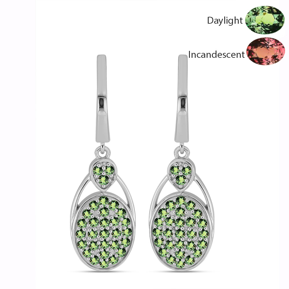 Ezüst Fülbevaló Természetes Alexandrittal 1 