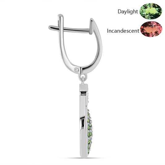 Ezüst Fülbevaló Természetes Alexandrittal