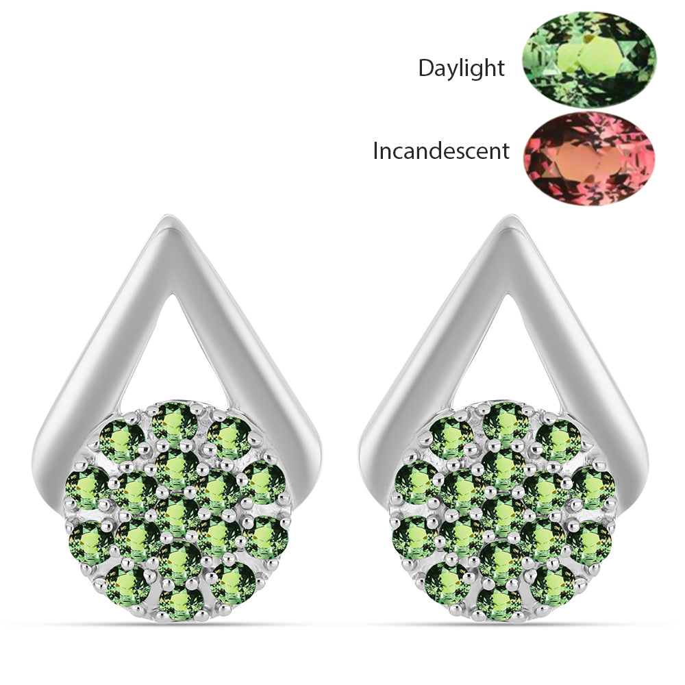 Ezüst Fülbevaló Természetes Alexandrittal 1 