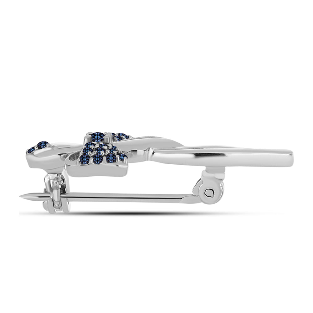 Ezüst Bross "Császár Lila" Moissanite-tel 2 