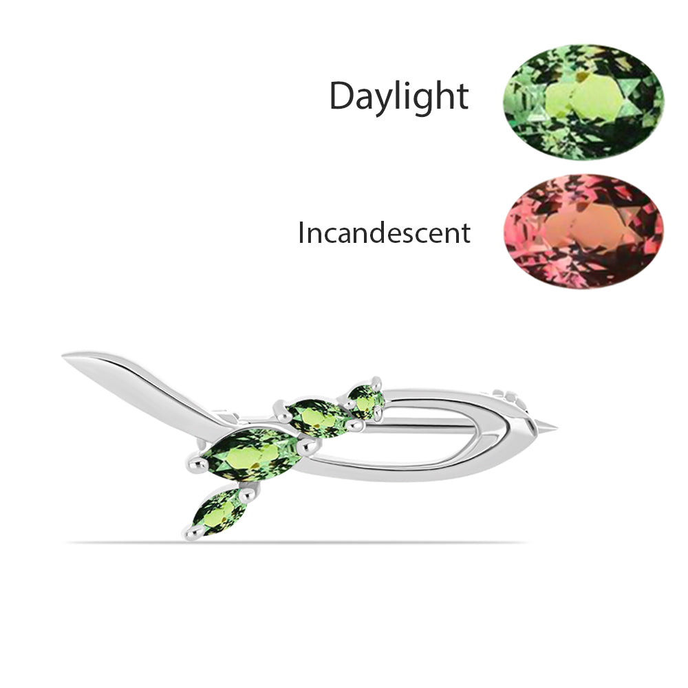 Ezüst Bross Természetes Alexandrittal