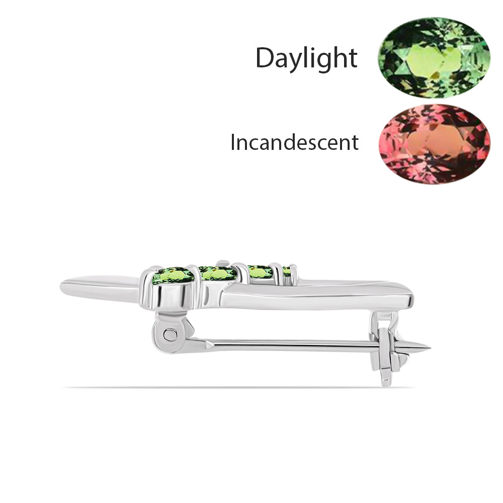 Ezüst Bross Természetes Alexandrittal 2 