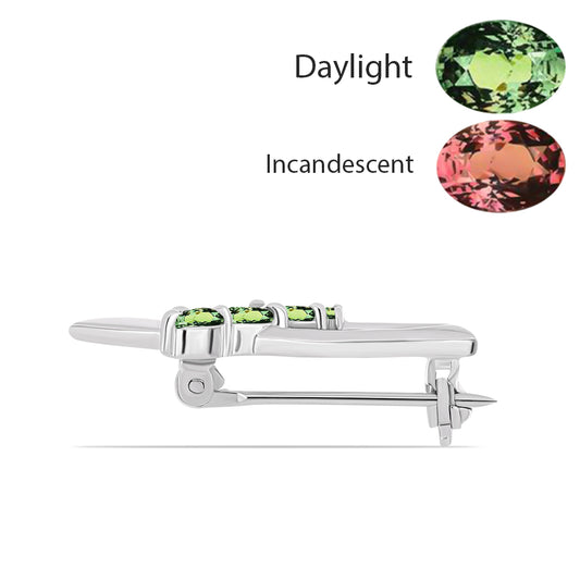 Ezüst Bross Természetes Alexandrittal