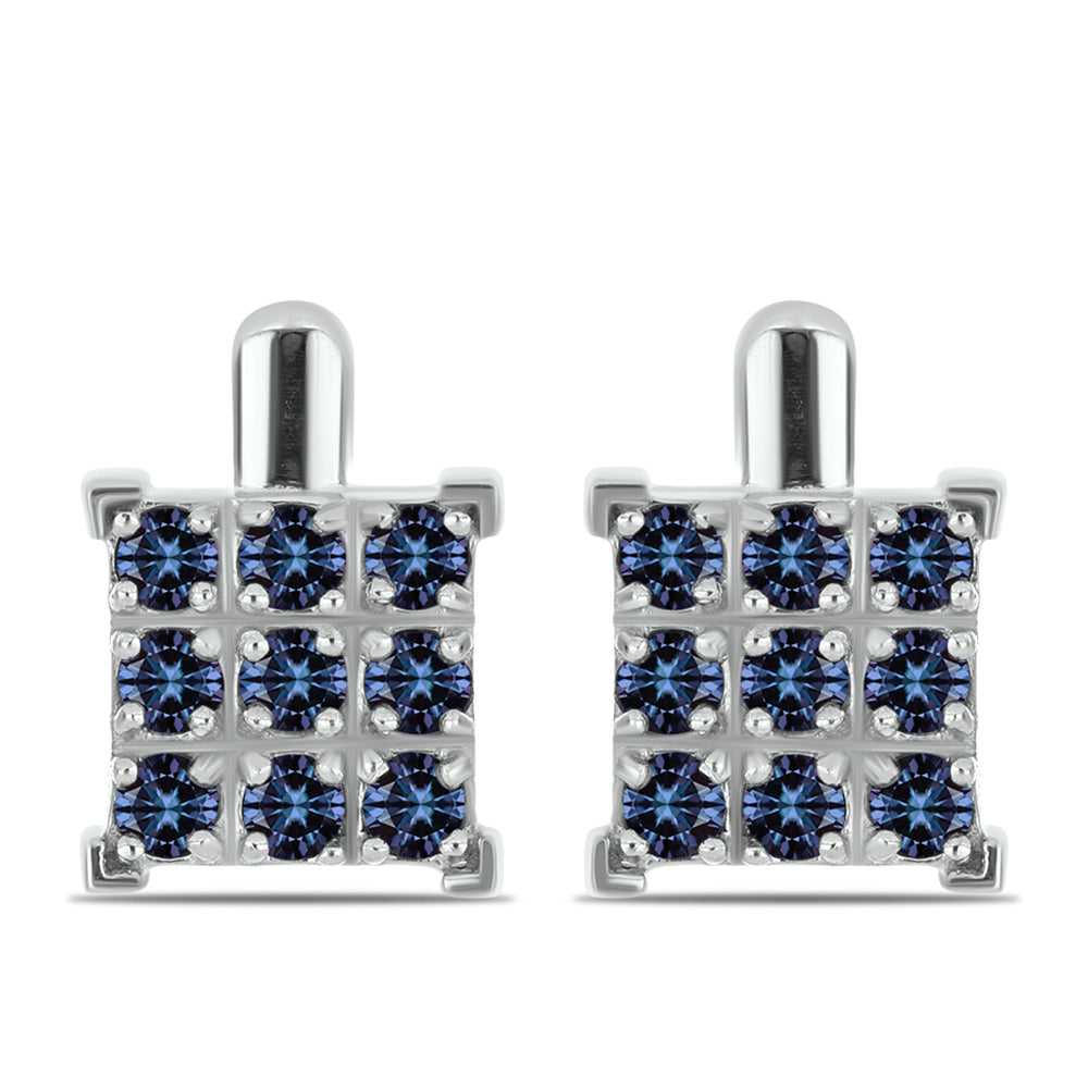 Ezüst Fülbevaló "Császár Lila" Moissanite-tel 1 