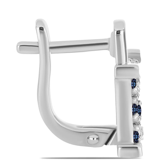 Ezüst Fülbevaló "Császár Lila" Moissanite-tel