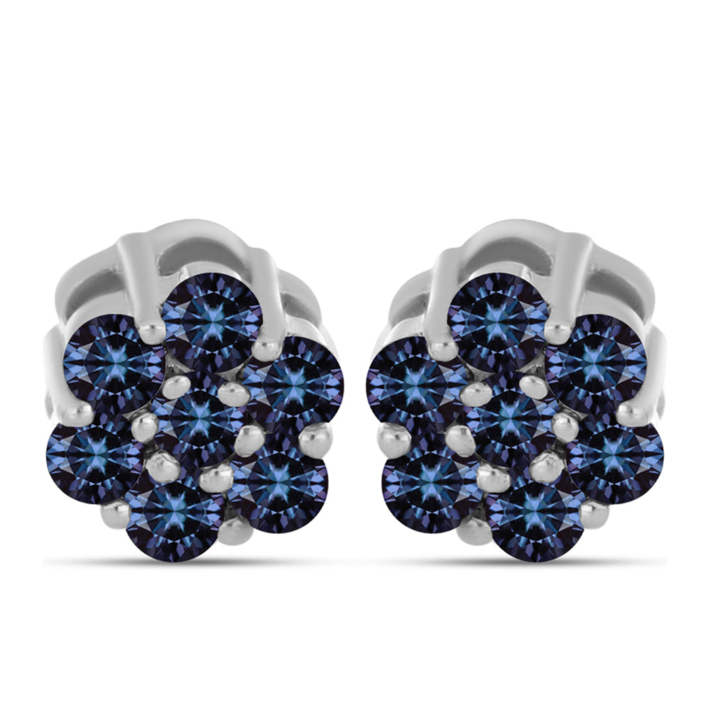 Ezüst Fülbevaló "Császár Lila" Moissanite-tel 1 