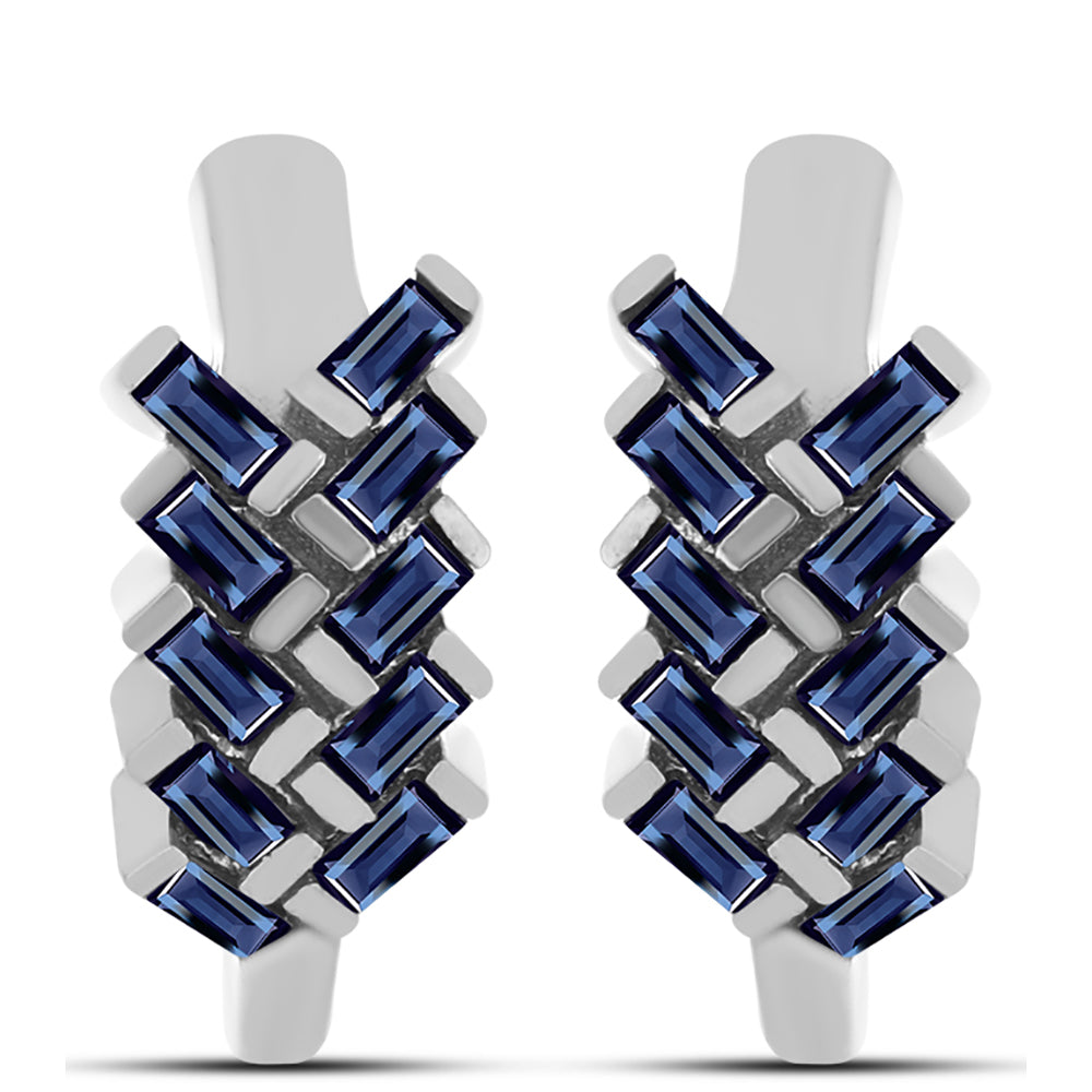 Ezüst Fülbevaló "Császár Lila" Moissanite-tel