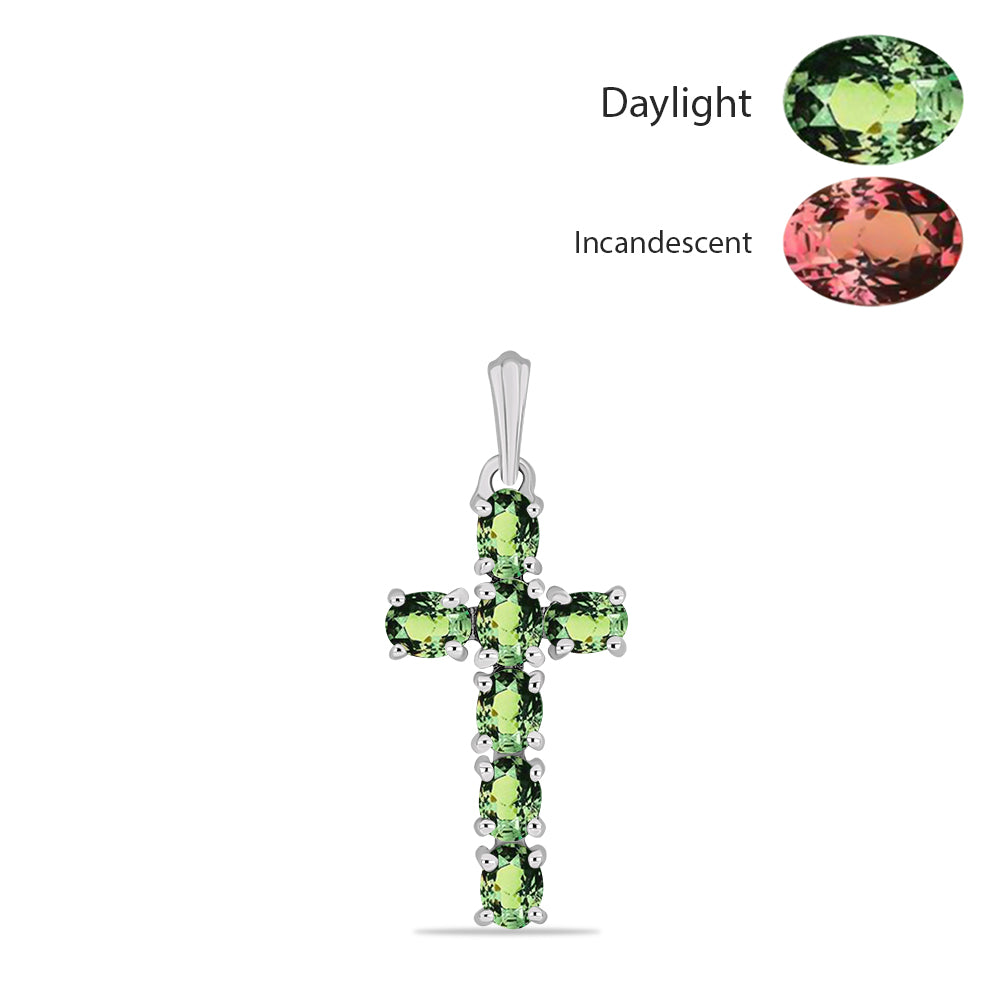 Kereszt Ezüst Medál Természetes Alexandrittal 1 