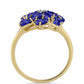 Arannyal Bevont Ezüst Gyűrű Lapisz Lazulival és Fehér Topázzal