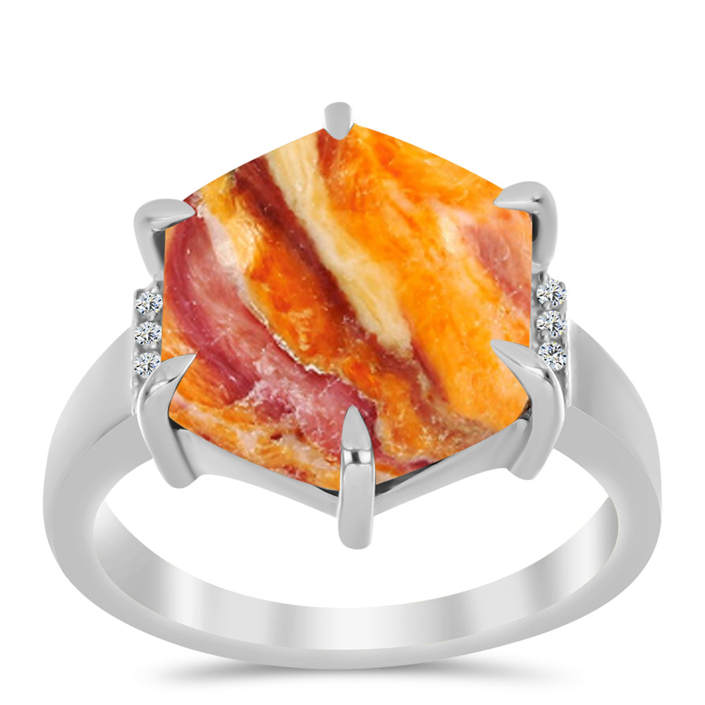 Ezüst Gyűrű Oroszlán Mancs Jáspissal és Fehér Topázzal 3 