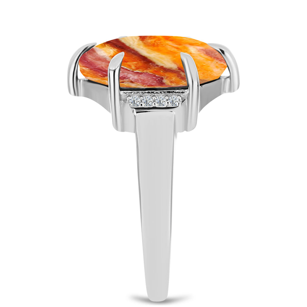 Ezüst Gyűrű Oroszlán Mancs Jáspissal és Fehér Topázzal 4 