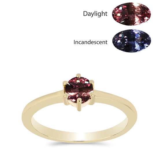 Arannyal Bevont Ezüst Gyűrű Tsivory Színváltós Gránáttal