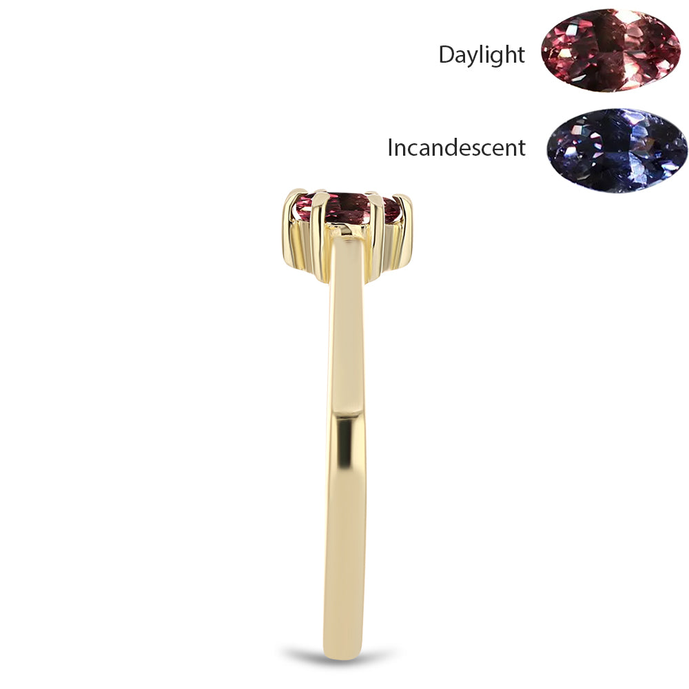 Arannyal Bevont Ezüst Gyűrű Tsivory Színváltós Gránáttal 4 