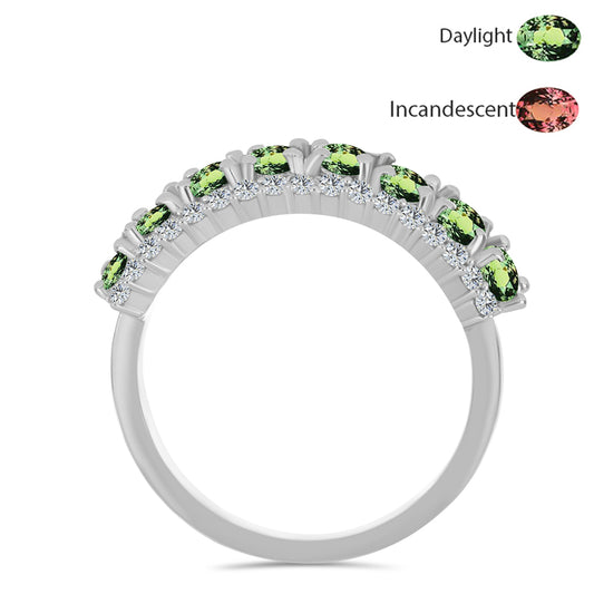 Ezüst Gyűrű Természetes Alexandrittal és Fehér Topázzal