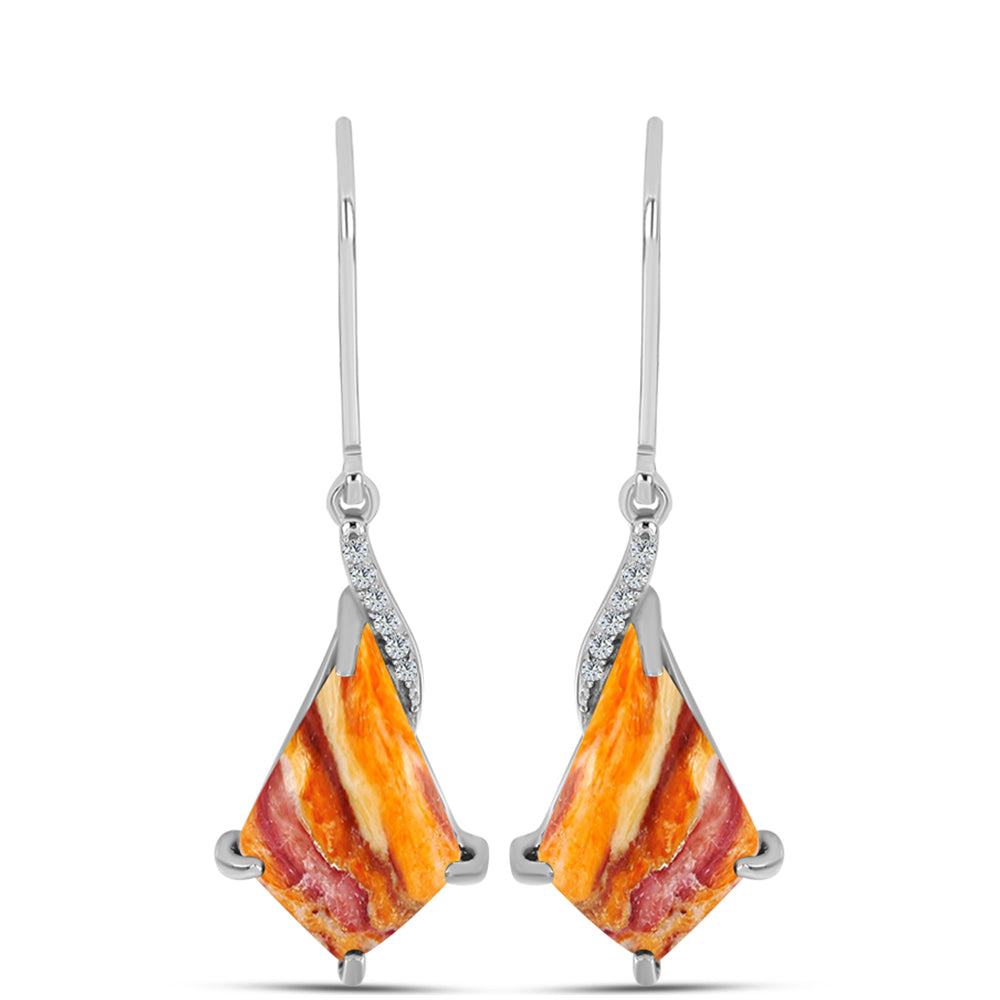 Ezüst Fülbevaló Oroszlán Mancs Jáspissal és Fehér Topázzal 1 