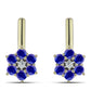 Arannyal Bevont Ezüst Fülbevaló Lapisz Lazulival és Fehér Topázzal