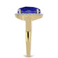 Arannyal Bevont Ezüst Gyűrű Lapisz Lazulival és Fehér Topázzal