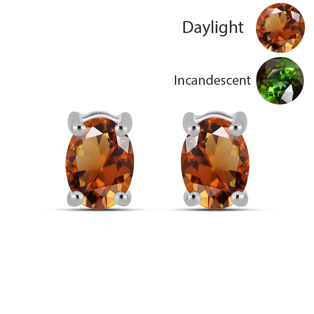 Ezüst Fülbevaló Minősített laboratóriumban előállított Anatóliai Zultanit-tal