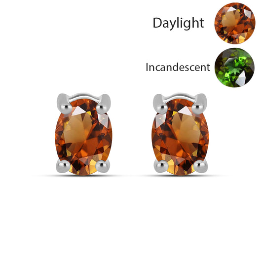 Ezüst Fülbevaló Minősített laboratóriumban előállított Anatóliai Zultanit-tal