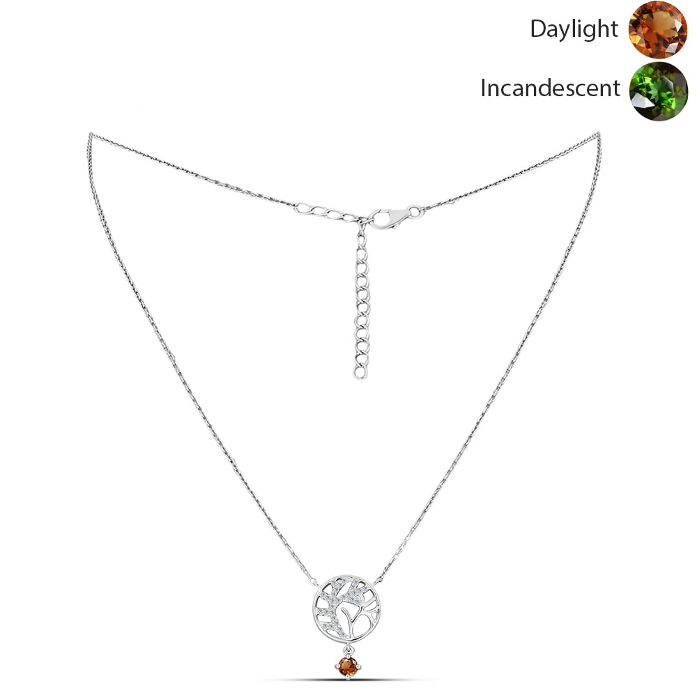 Ezüst Nyaklánc Minősített laboratóriumban előállított Anatóliai Zultanit-tal és Fehér Topázzal 1 