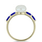 Arannyal Bevont Ezüst Gyűrű Lapisz Lazulival és Fehér Édesvízi Kagylógyönggyel