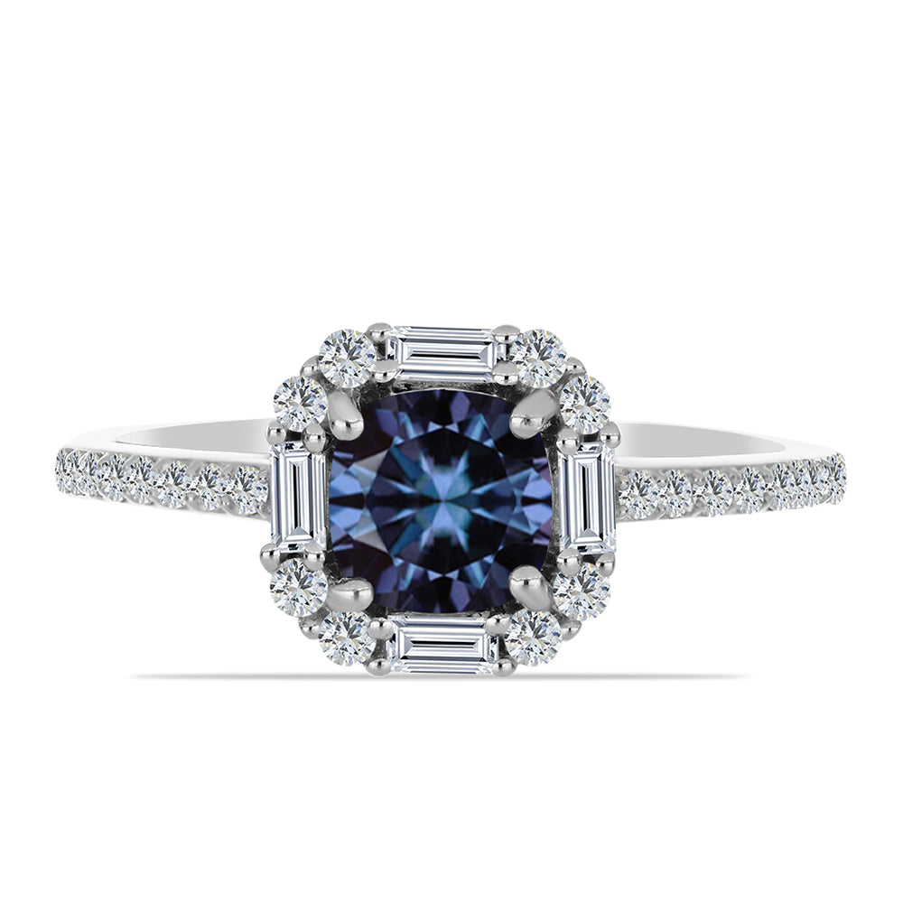 Ezüst Gyűrű "Császár Lila" Moissanite-tel és Fehér Cirkónnal 1 