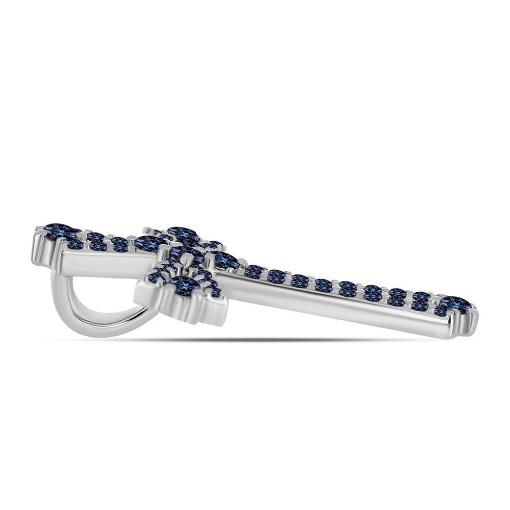 Kereszt Ezüst Medál "Császár Lila" Moissanite-tel 2 