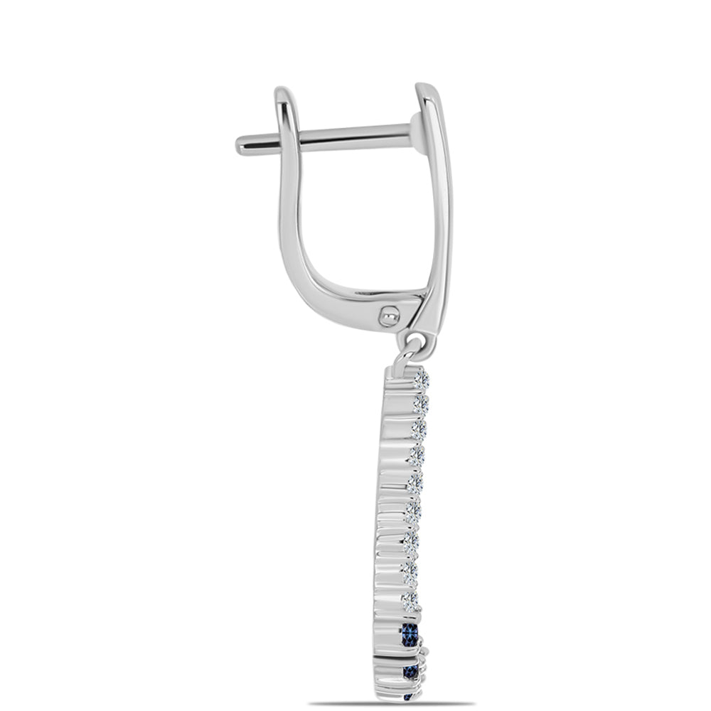 Ezüst Fülbevaló "Császár Lila" Moissanite-tel és Fehér Topázzal 2 