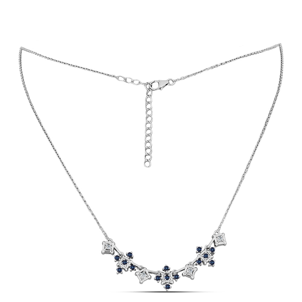 Ezüst Nyaklánc "Császár Lila" Moissanite-tel és Fehér Topázzal 1 