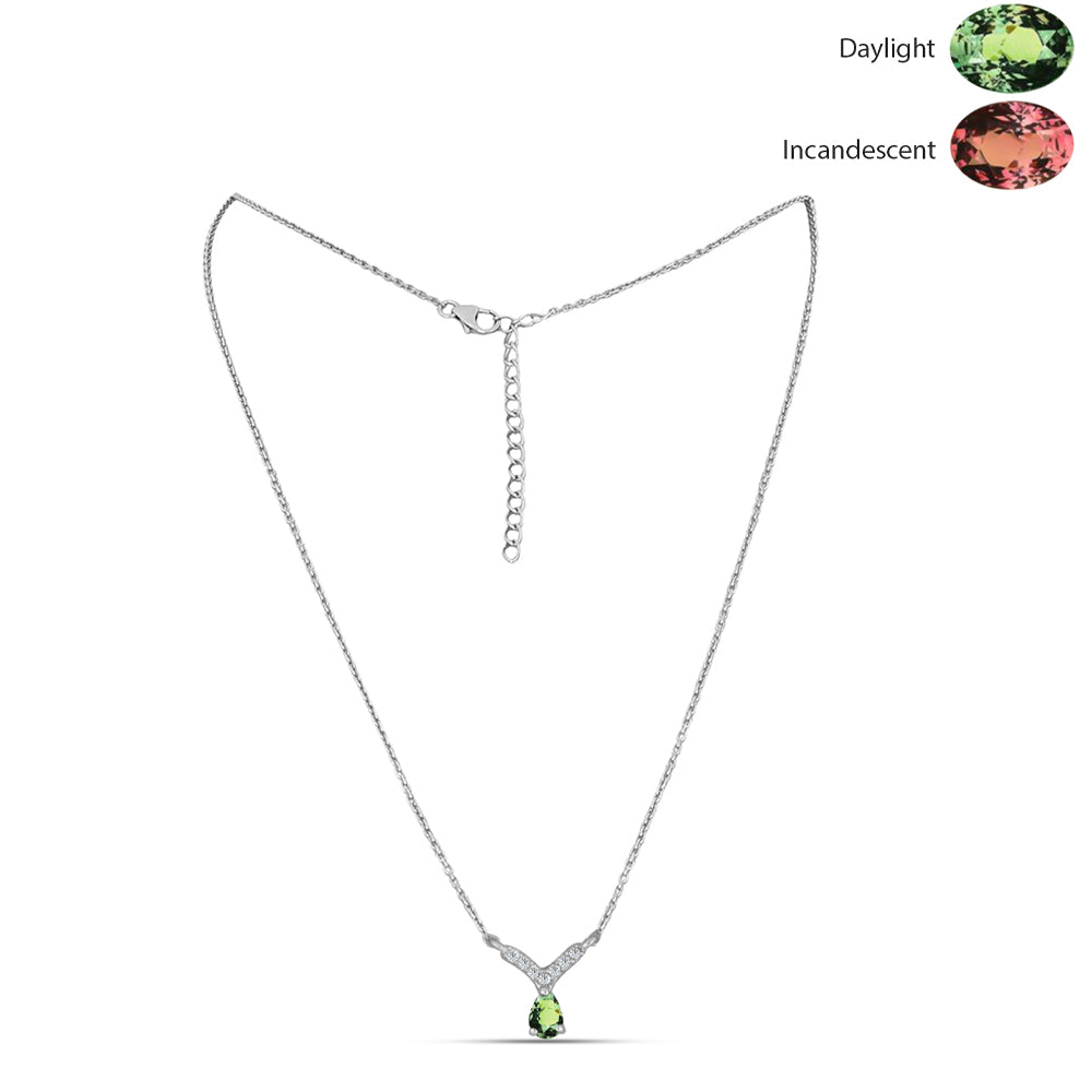Ezüst Nyaklánc Természetes Alexandrittal és Fehér Topázzal 1 