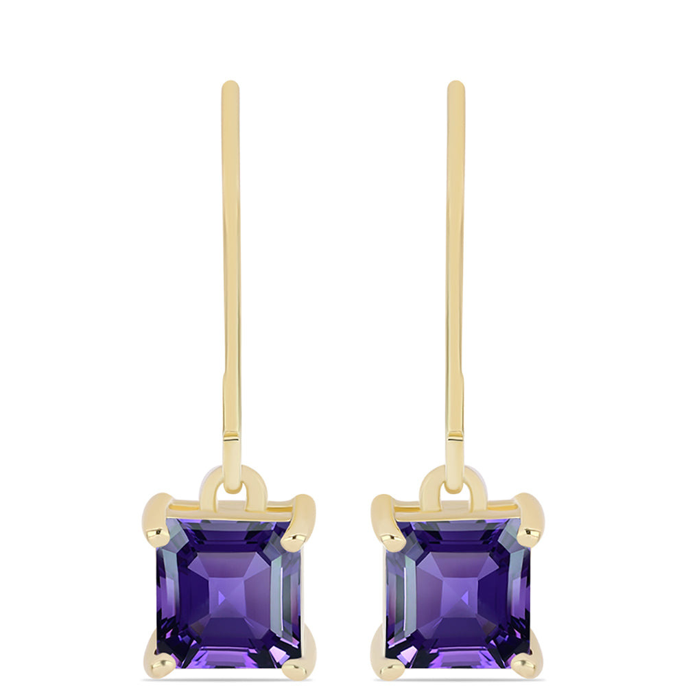 Arannyal Bevont Ezüst Fülbevaló Marokkói Ametiszttel