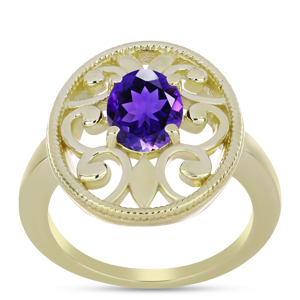 Arannyal Bevont Ezüst Gyűrű Marokkói Ametiszttel 3 