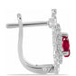 Ezüst Fülbevaló Madagaszkári Rubinnal és Fehér Topázzal