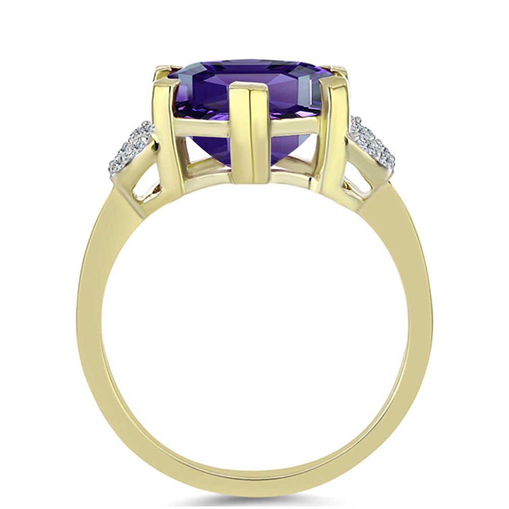 Arannyal Bevont Ezüst Gyűrű Marokkói Ametiszttel és Fehér Topázzal
