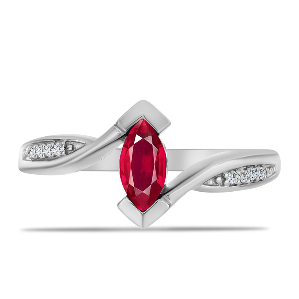 Ezüst Gyűrű Madagaszkári Rubinnal és Fehér Topázzal 1 