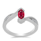 Ezüst Gyűrű Madagaszkári Rubinnal és Fehér Topázzal