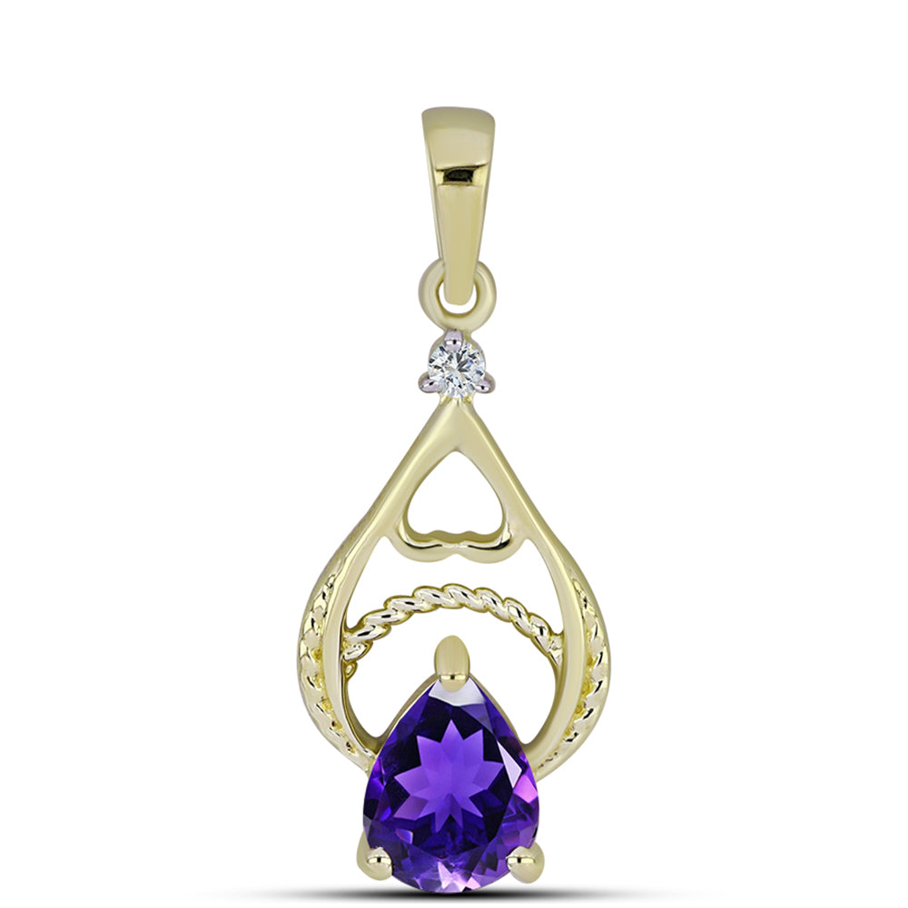 Arannyal Bevont Ezüst Medál Marokkói Ametiszttel és Fehér Topázzal 1 