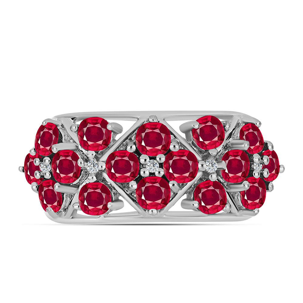 Ezüst Gyűrű Madagaszkári Rubinnal és Fehér Topázzal 1 