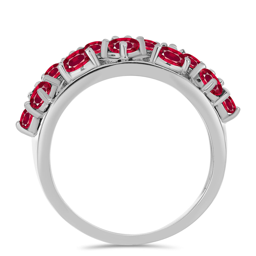 Ezüst Gyűrű Madagaszkári Rubinnal és Fehér Topázzal 2 