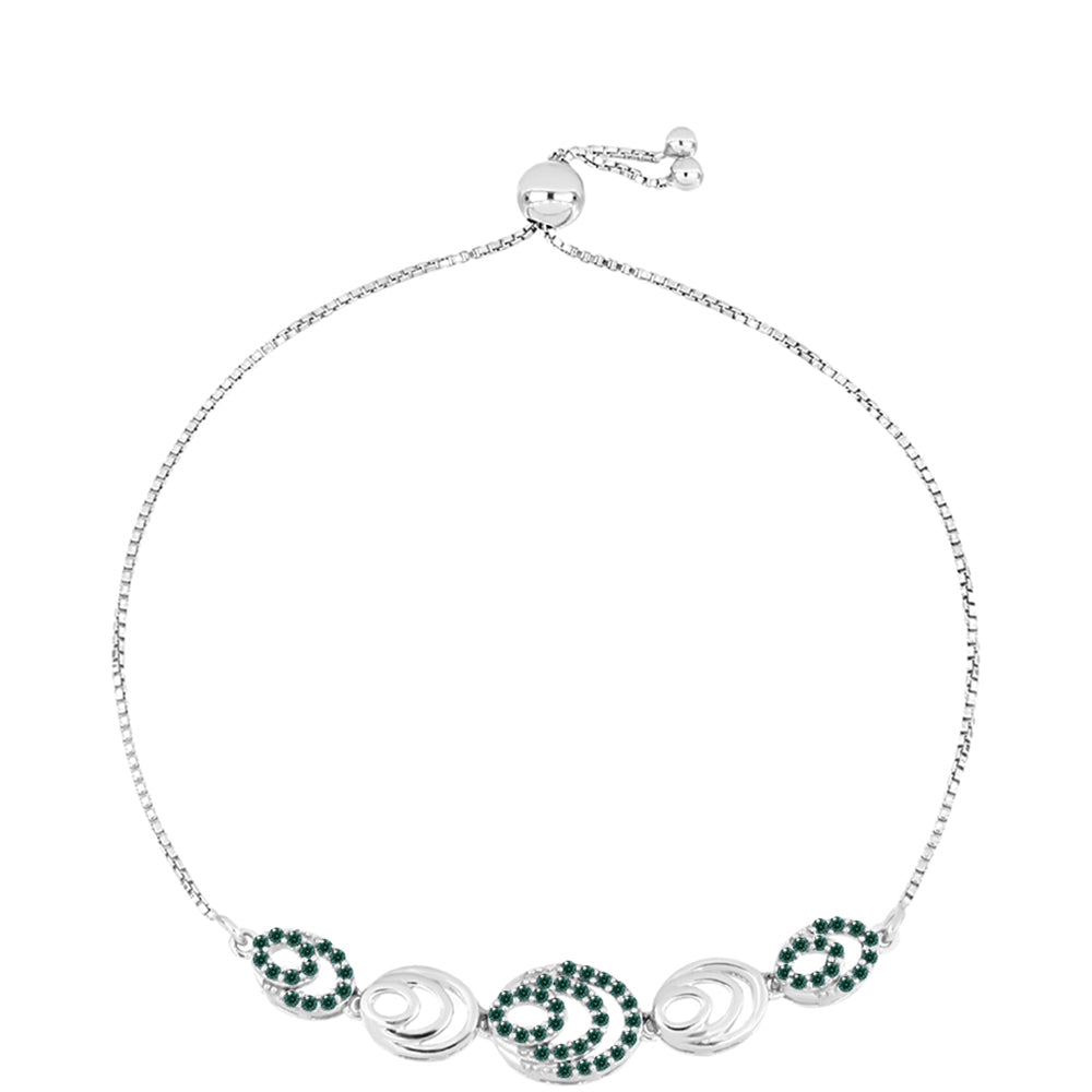 Ezüst Karkötő Zöldes Tengerkék Moissanite-tal 1 